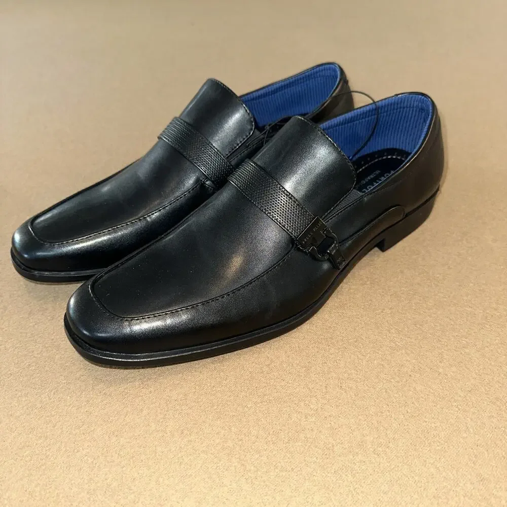 Perry Ellis Portfolio Dalton2 Ultra Foam Black Loafer Dress Shoes Size 9.5